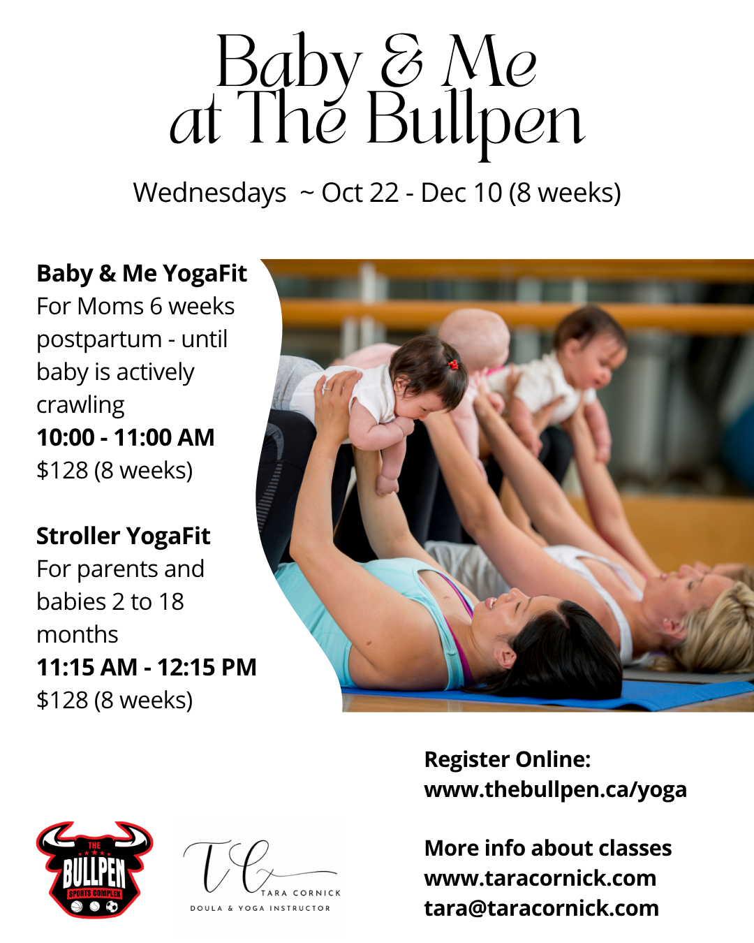 Baby and Me Yoga Schedule Oct-Dec 2025