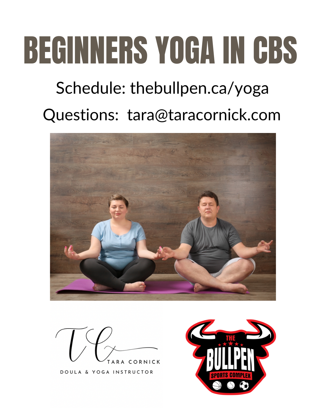 Beginners Yoga Schedule Jan - March 2026